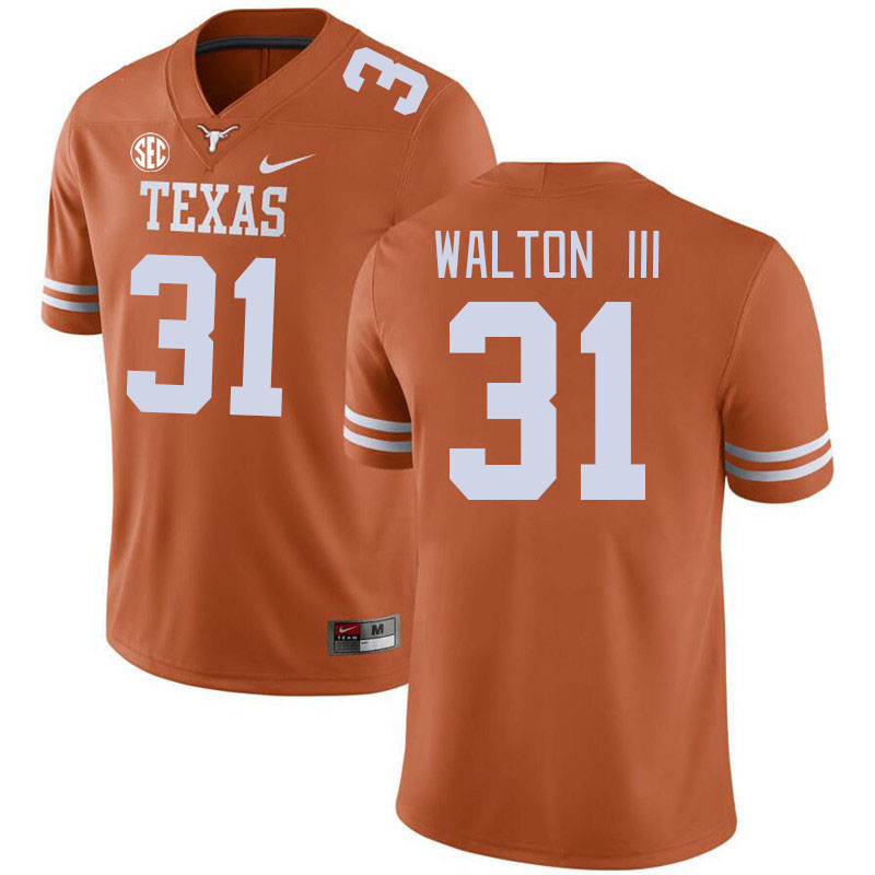 Texas Longhorns #31 Billy Walton III SEC Conference College Football Jerseys Stitched Sale-Orange